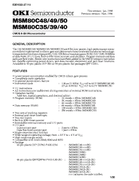 Datasheet MSM80C35 manufacturer OKI