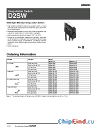 Datasheet D2SW-01L1HS manufacturer Omron