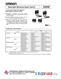 Datasheet D2SW-3L2D manufacturer Omron