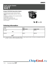 Datasheet D2T manufacturer Omron