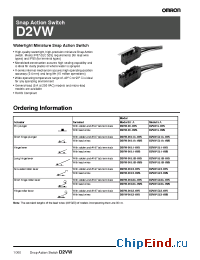 Datasheet D2VW-01L1A manufacturer Omron
