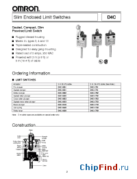Datasheet D4C-1603 manufacturer Omron