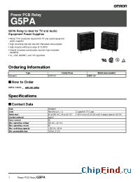Datasheet G5PA-1 manufacturer Omron