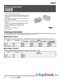 Datasheet G6S-2FDC24 manufacturer Omron