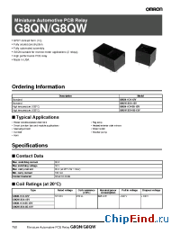 Datasheet G8QN/G8QW manufacturer Omron