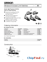 Datasheet ZC-W155 manufacturer Omron