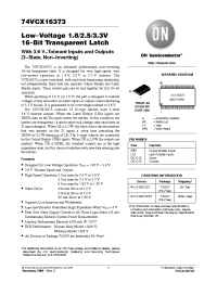 Datasheet 74VCX16373 manufacturer ON Semiconductor