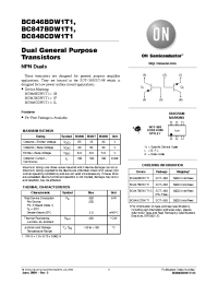 Datasheet BC848CDW1T1 manufacturer ON Semiconductor