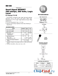 Datasheet BS108ZL1 manufacturer ON Semiconductor