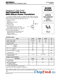 Datasheet BUS98 manufacturer ON Semiconductor