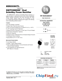 Datasheet MBR2030CTL manufacturer ON Semiconductor