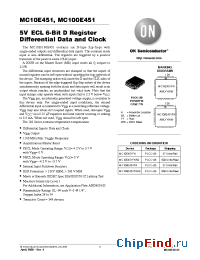 Datasheet MC100E451FNR2 manufacturer ON Semiconductor