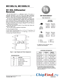Datasheet MC100EL16 manufacturer ON Semiconductor