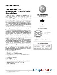 Datasheet MC100LVE222 manufacturer ON Semiconductor