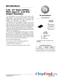 Datasheet MC100LVEL91DWR2 manufacturer ON Semiconductor