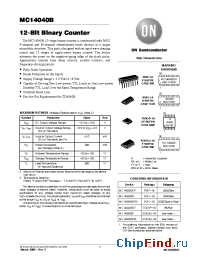 Datasheet MC14040 manufacturer ON Semiconductor