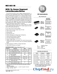 Datasheet MC14511B manufacturer ON Semiconductor