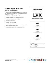 Datasheet MC74LVX02MEL manufacturer ON Semiconductor