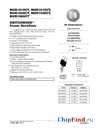 Datasheet MUR1610CTR manufacturer ON Semiconductor
