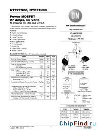Datasheet NTB27N06 manufacturer ON Semiconductor