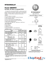 Datasheet NTD20N03L27-1G manufacturer ON Semiconductor