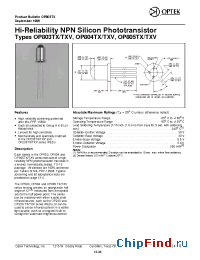 Datasheet OP805TXV manufacturer OPTEK
