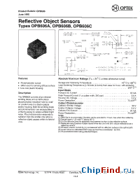 Datasheet OPB606 manufacturer OPTEK