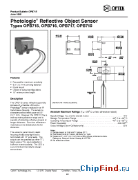 Datasheet OPB716 manufacturer OPTEK