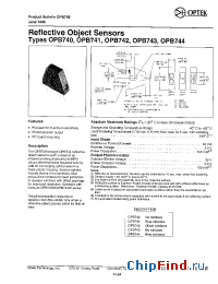 Datasheet OPB740W manufacturer OPTEK