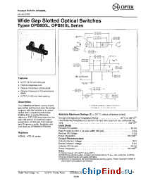 Datasheet OPB800L manufacturer OPTEK