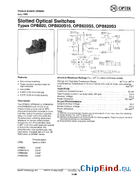 Datasheet OPB820S10 manufacturer OPTEK