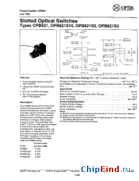 Datasheet OPB821S10 manufacturer OPTEK