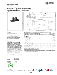 Datasheet OPB844B manufacturer OPTEK