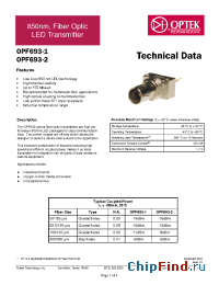 Datasheet OPF693-2 manufacturer OPTEK