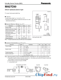 Datasheet MA27D30 manufacturer Panasonic