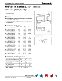 Datasheet UNR5111 manufacturer Panasonic