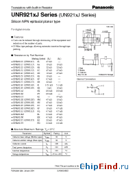 Datasheet UNR921DJ manufacturer Panasonic