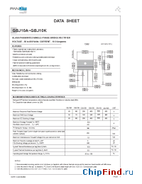Datasheet GBJ10A manufacturer Pan Jit