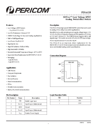 Datasheet PI3A125TX manufacturer Pericom