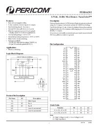 Datasheet PI3B16292A manufacturer Pericom