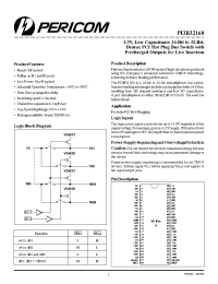 Datasheet PI3B32160 manufacturer Pericom