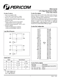 Datasheet PI3C16210K manufacturer Pericom