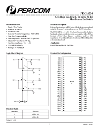 Datasheet PI3C16234A manufacturer Pericom