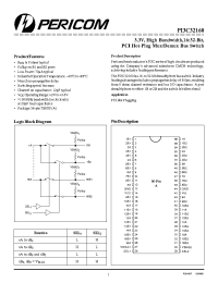 Datasheet PI3C32160A manufacturer Pericom