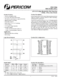 Datasheet PI3C32384 manufacturer Pericom