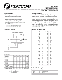 Datasheet PI5C16209 manufacturer Pericom