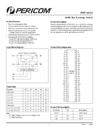 Datasheet PI5C16212A manufacturer Pericom