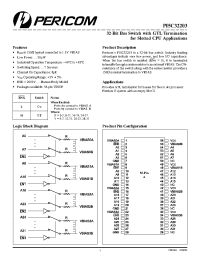 Datasheet PI5C32203 manufacturer Pericom