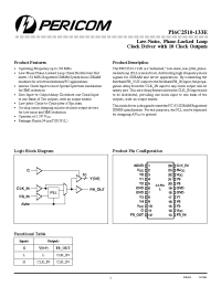 Datasheet PI6C2510-133E manufacturer Pericom