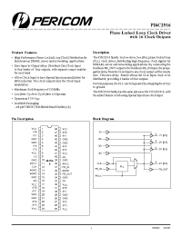 Datasheet PI6C2516 manufacturer Pericom
